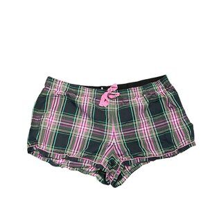 J.‎ Crew cotton poplin pajama shorts pink Stewart tartan Drawstring 1X-2X
